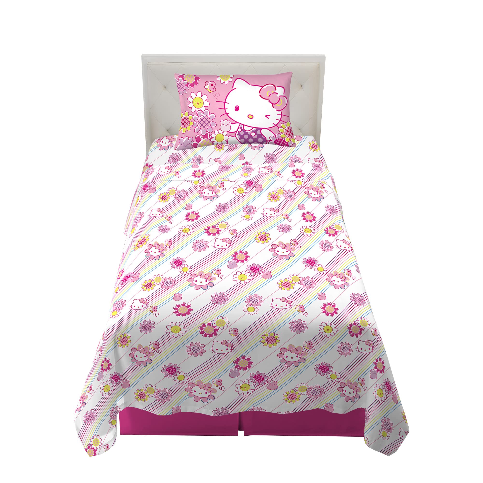 Franco Hello Kitty face du packaging montrant motif Rainbow Garden et attrait décoratif