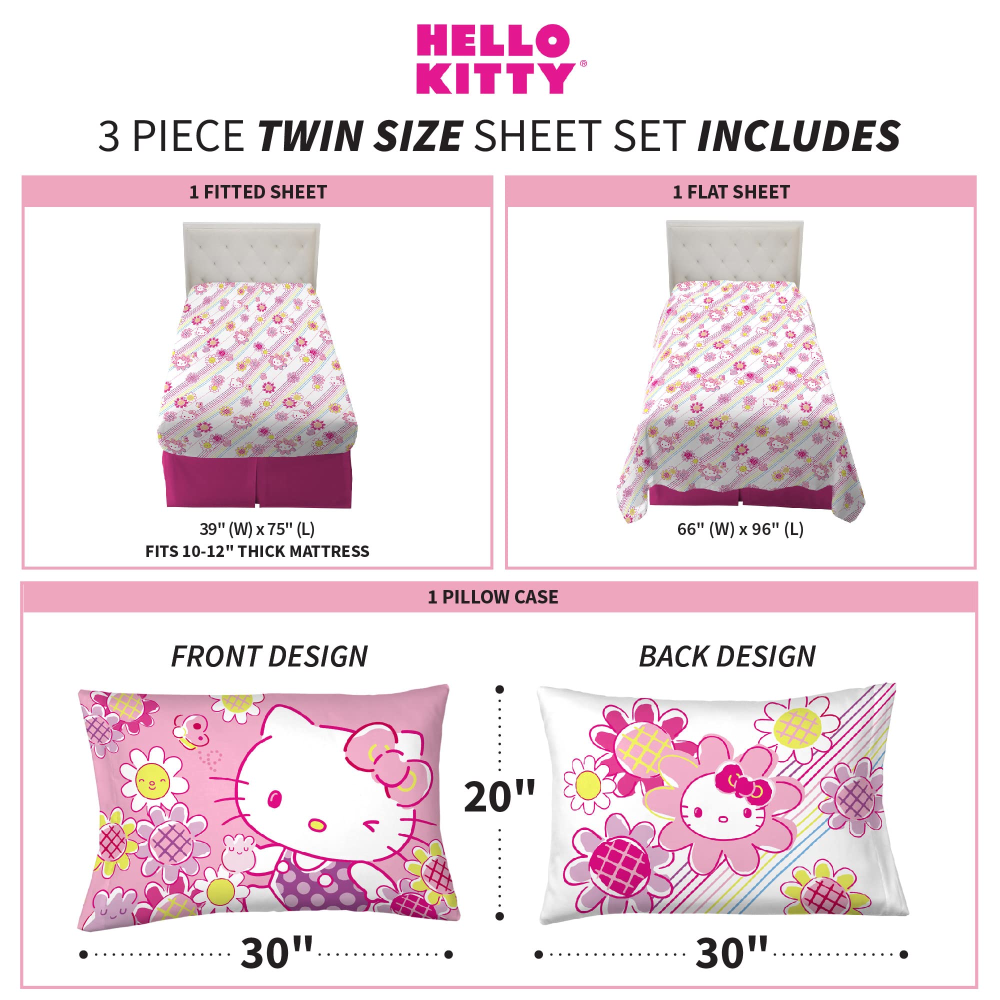 Franco Hello Kitty parure installée sur lit d'enfant, crée chambre joyeuse