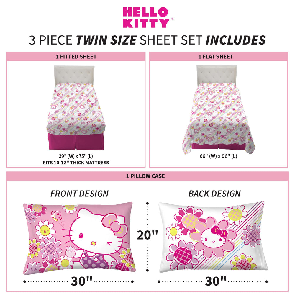 Franco Hello Kitty parure installée sur lit d'enfant, crée chambre joyeuse