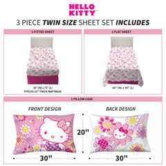 Franco Hello Kitty parure installée sur lit d'enfant, crée chambre joyeuse