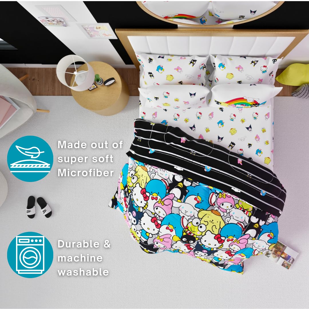 Texture microfibre Franco Hello Kitty gros plan, pour douceur et confort nocturne