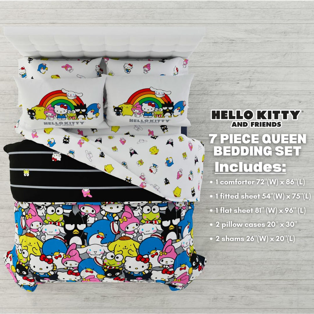 Couette réversible Franco Hello Kitty montrant les deux motifs et la polyvalence décorative