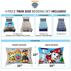 Franco taie d'oreiller Paw Patrol gros plan personnages, détail net des couleurs