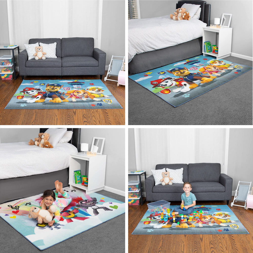Franco tapis Paw Patrol étiquette et finition bordée garantissant durabilité