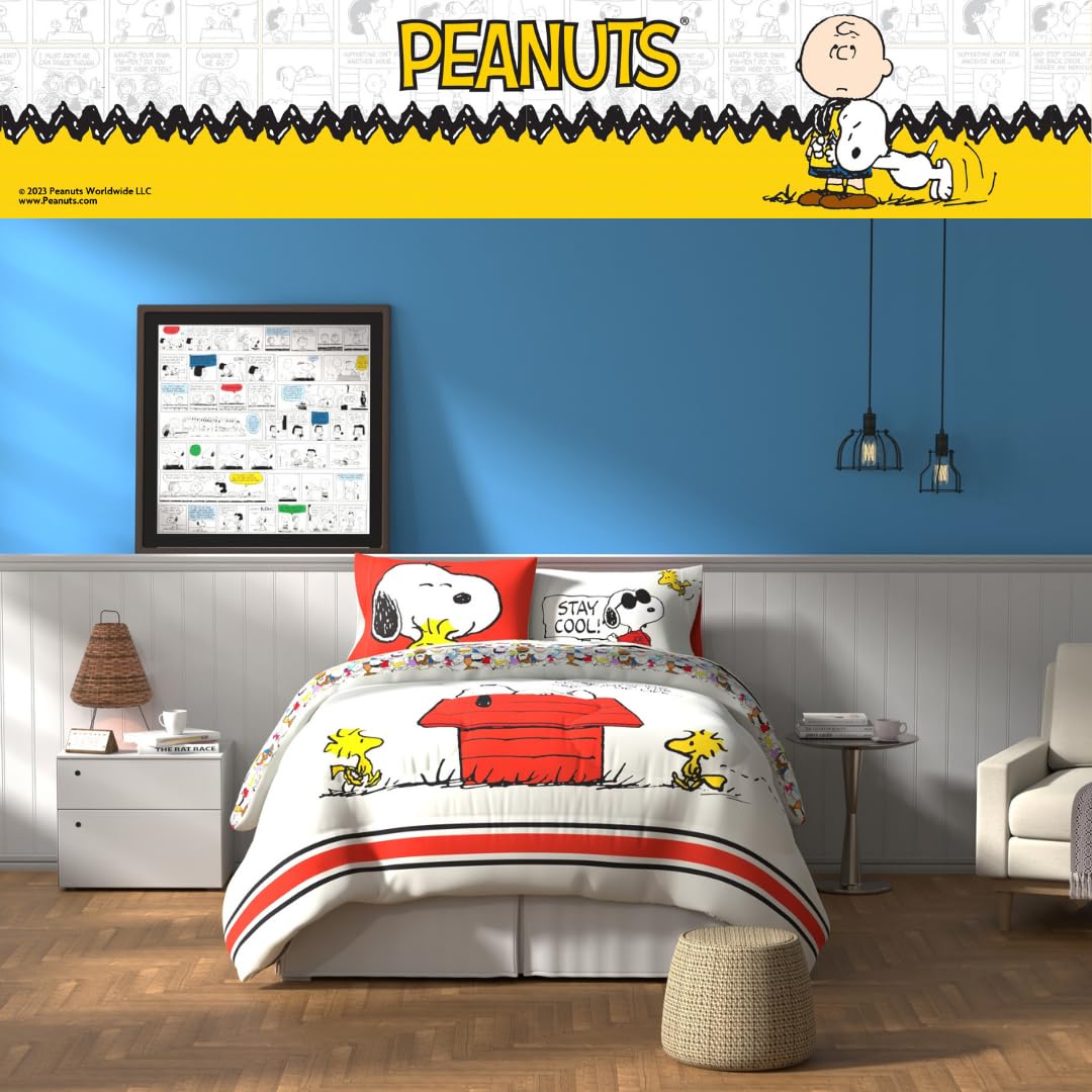 Franco Peanuts mise en scène chambre montrant style rétro amusant et décor harmonieux