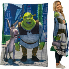 Franco Shrek Donkey vue avant du plaid montrant le motif et confort