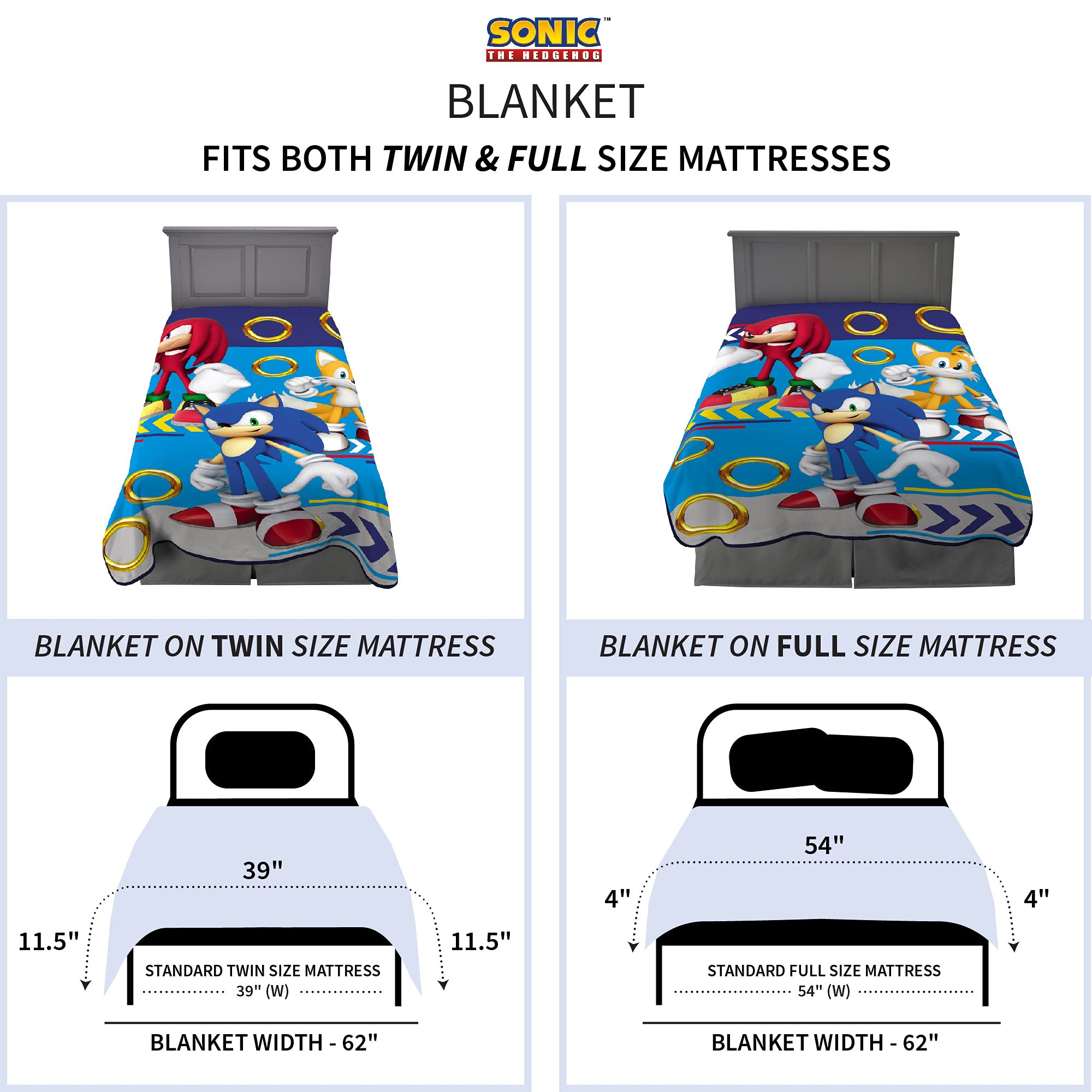 Franco couverture posée sur lit montrant dimensions et ajustement pratique