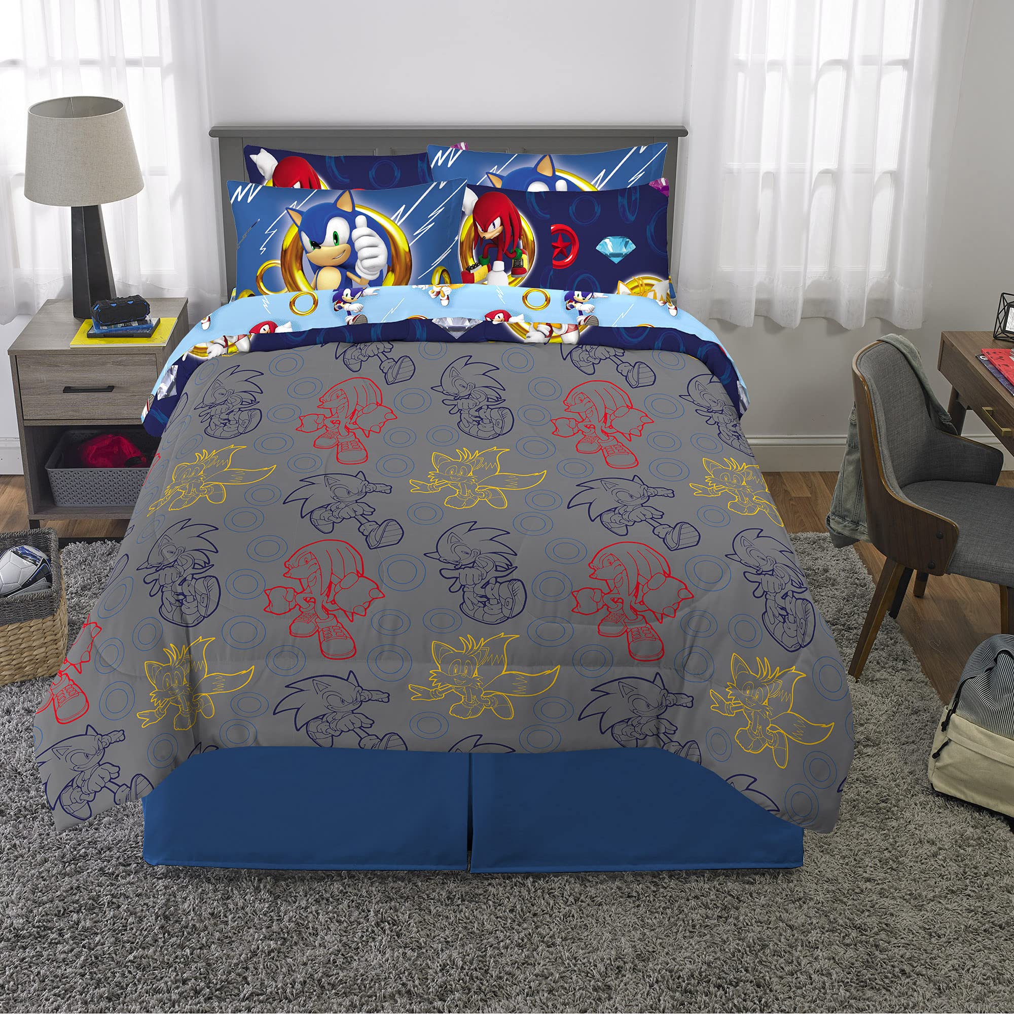 Franco Sonic ensemble full sur lit, montre échelle et couverture complète