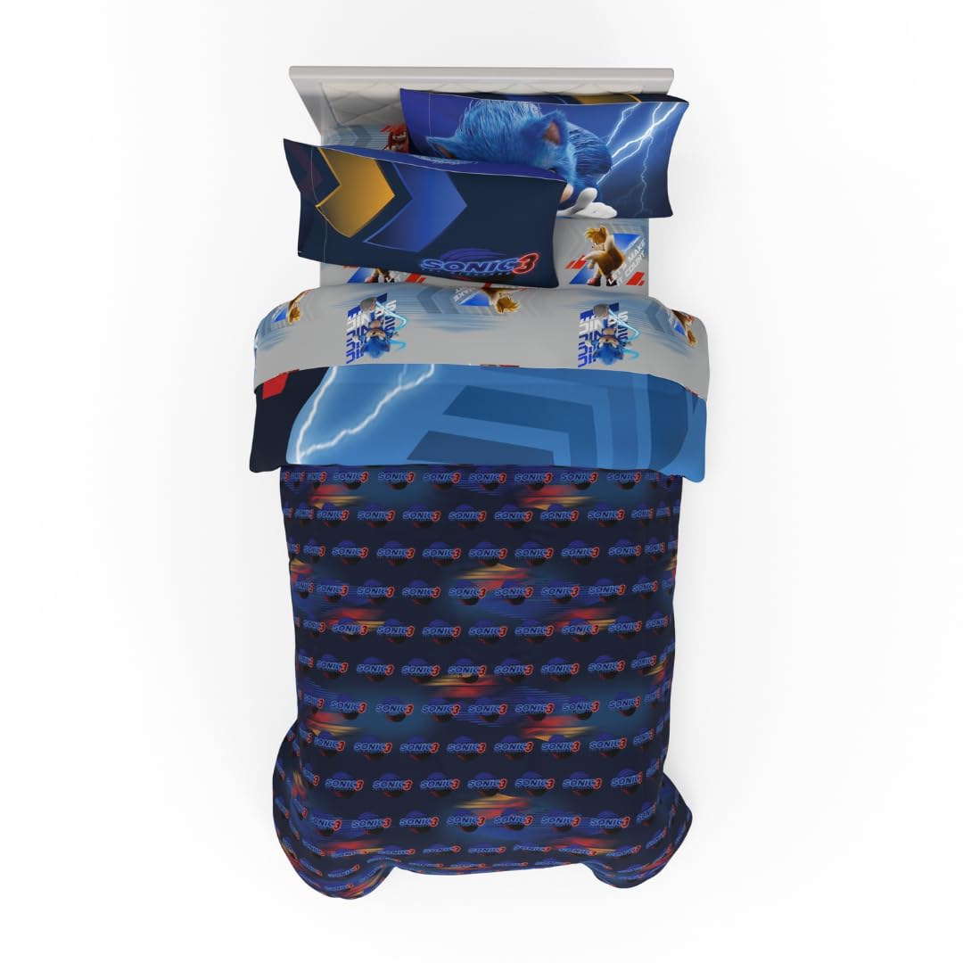 Franco couette Sonic face motif reversible offrant option décorative polyvalente