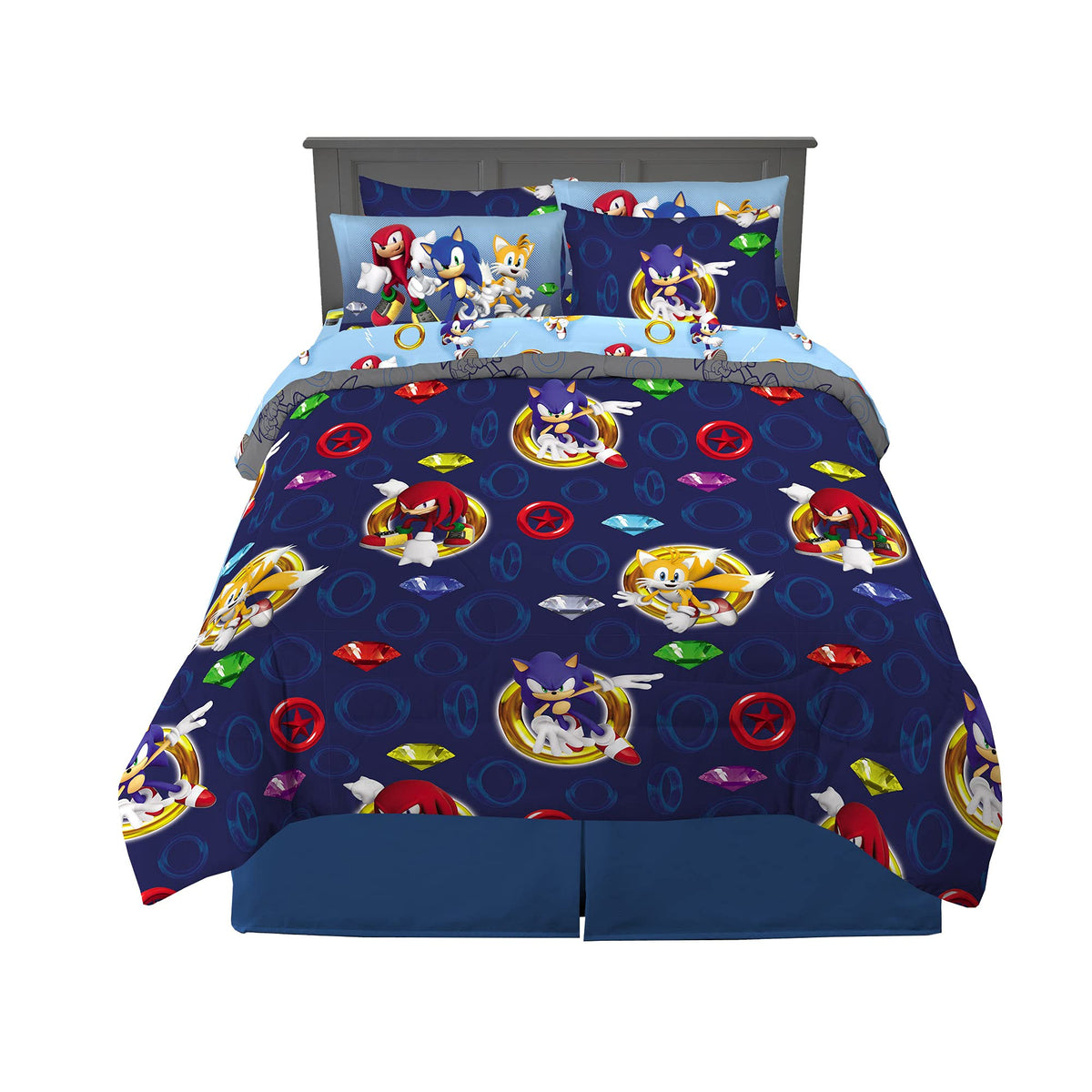 Franco Sonic couette face principale avec personnages, apporte énergie décorative