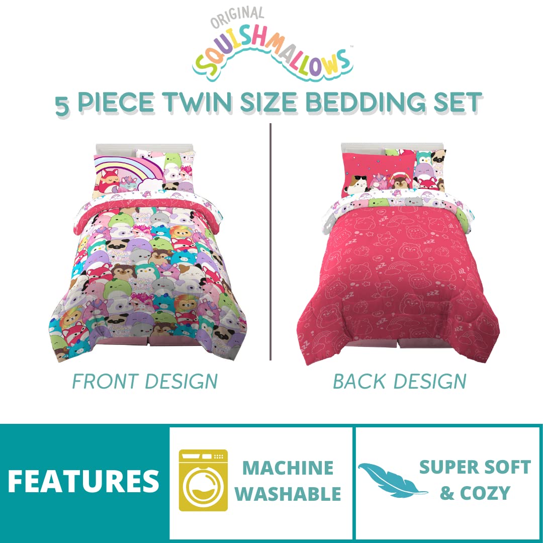 Franco Squishmallows couette réversible face animée avec personnages pour ambiance joyeuse
