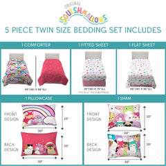 Franco Squishmallows couette réversible face rose silhouette pour look apaisant