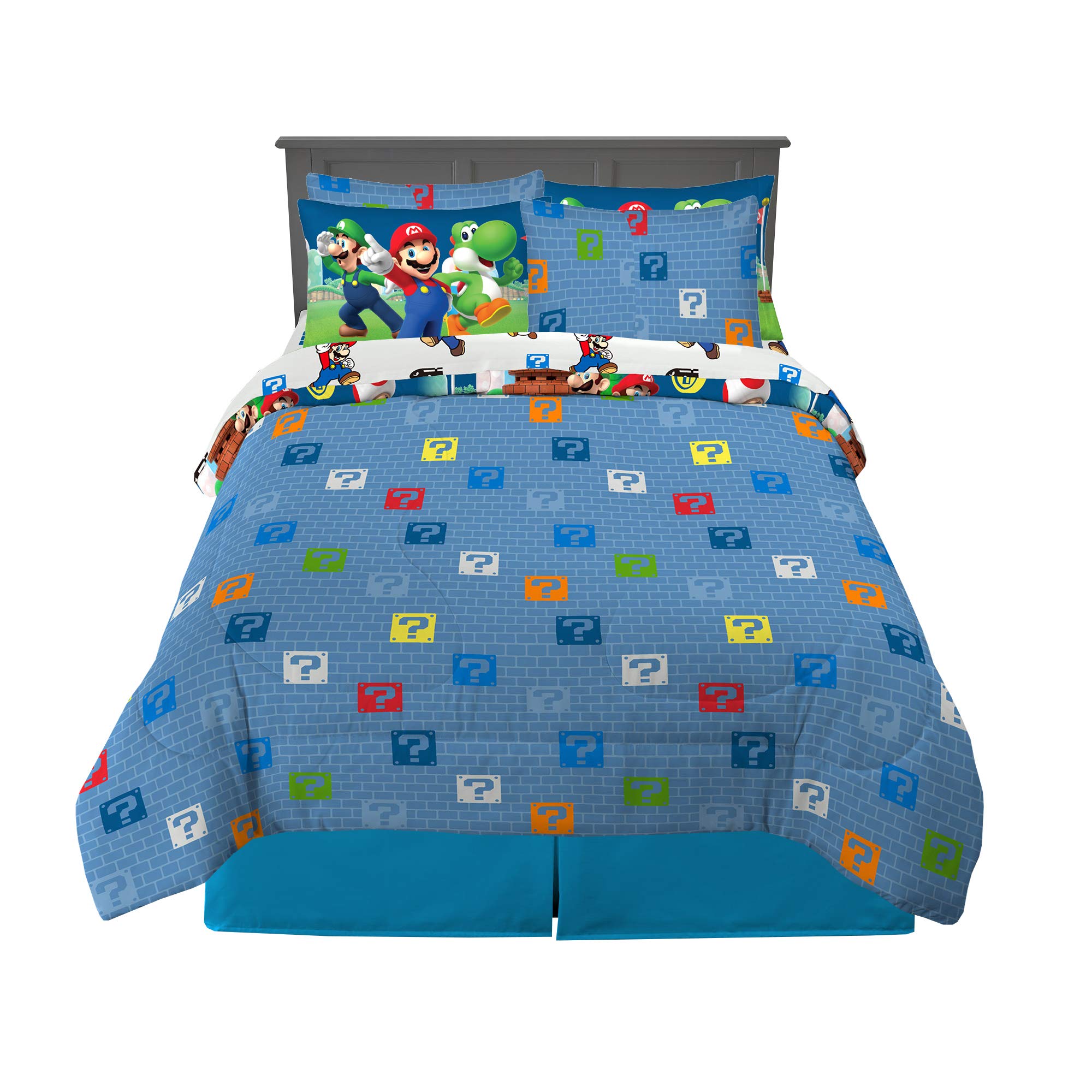 Franco couette réversible montrant face question block pour varier décor