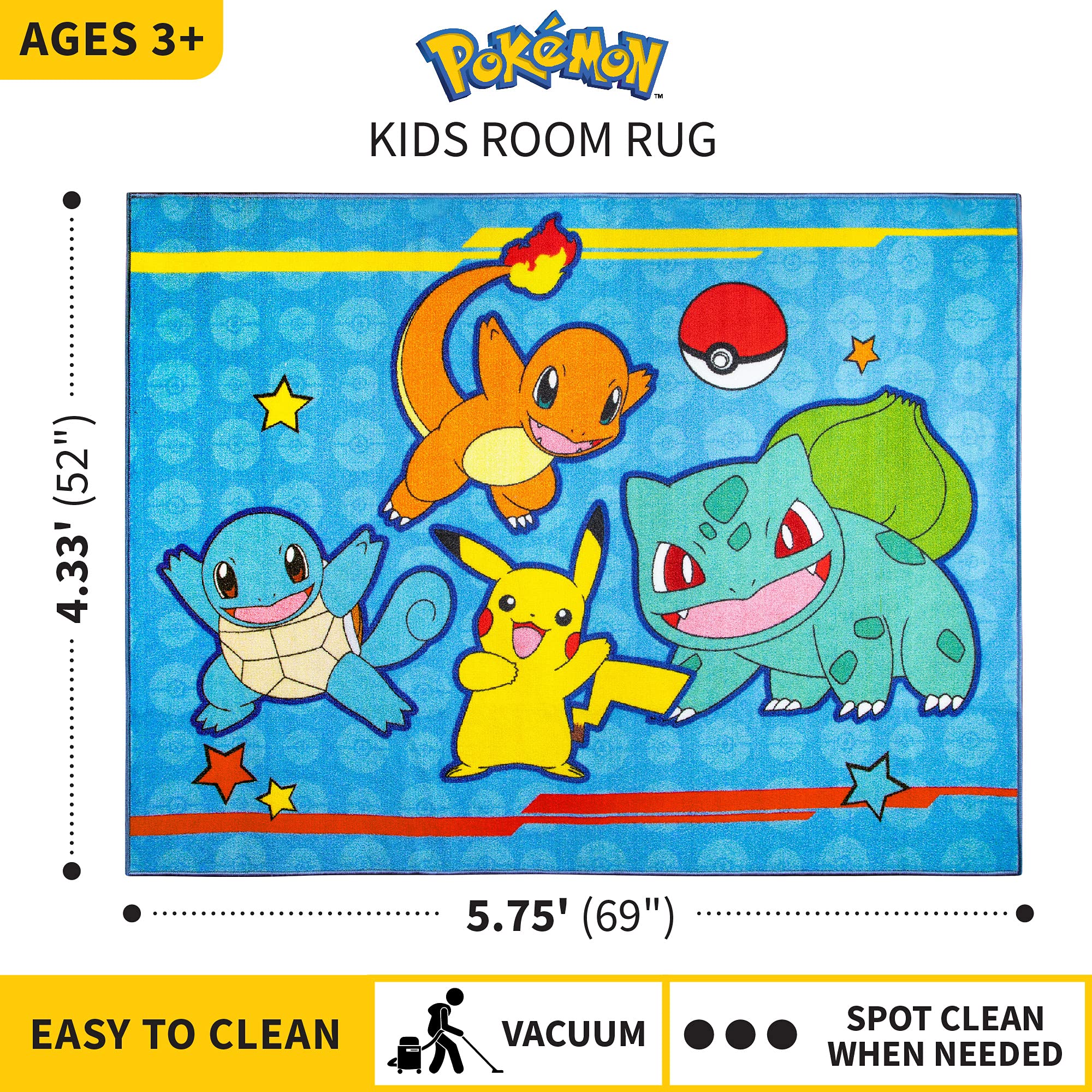 Franco tapis Pokémon en situation chambre créant coin jeu attractif