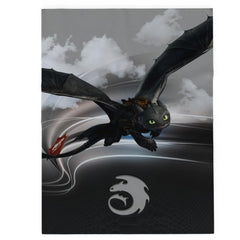 Franco plaid devant emballage montrant Toothless et attraction visuelle