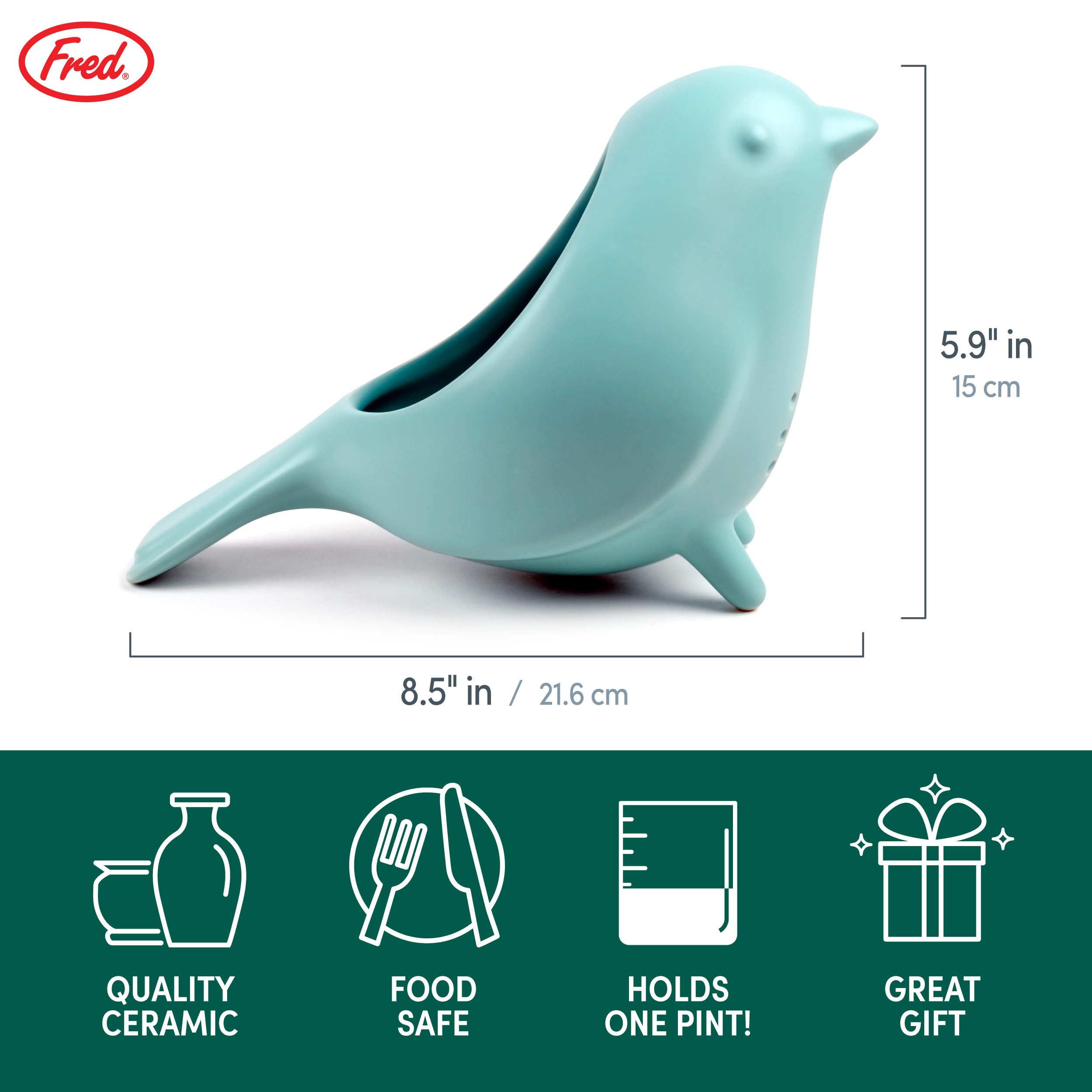Fred & Friends profil incliné du BLUE BIRD pour rincer facilement