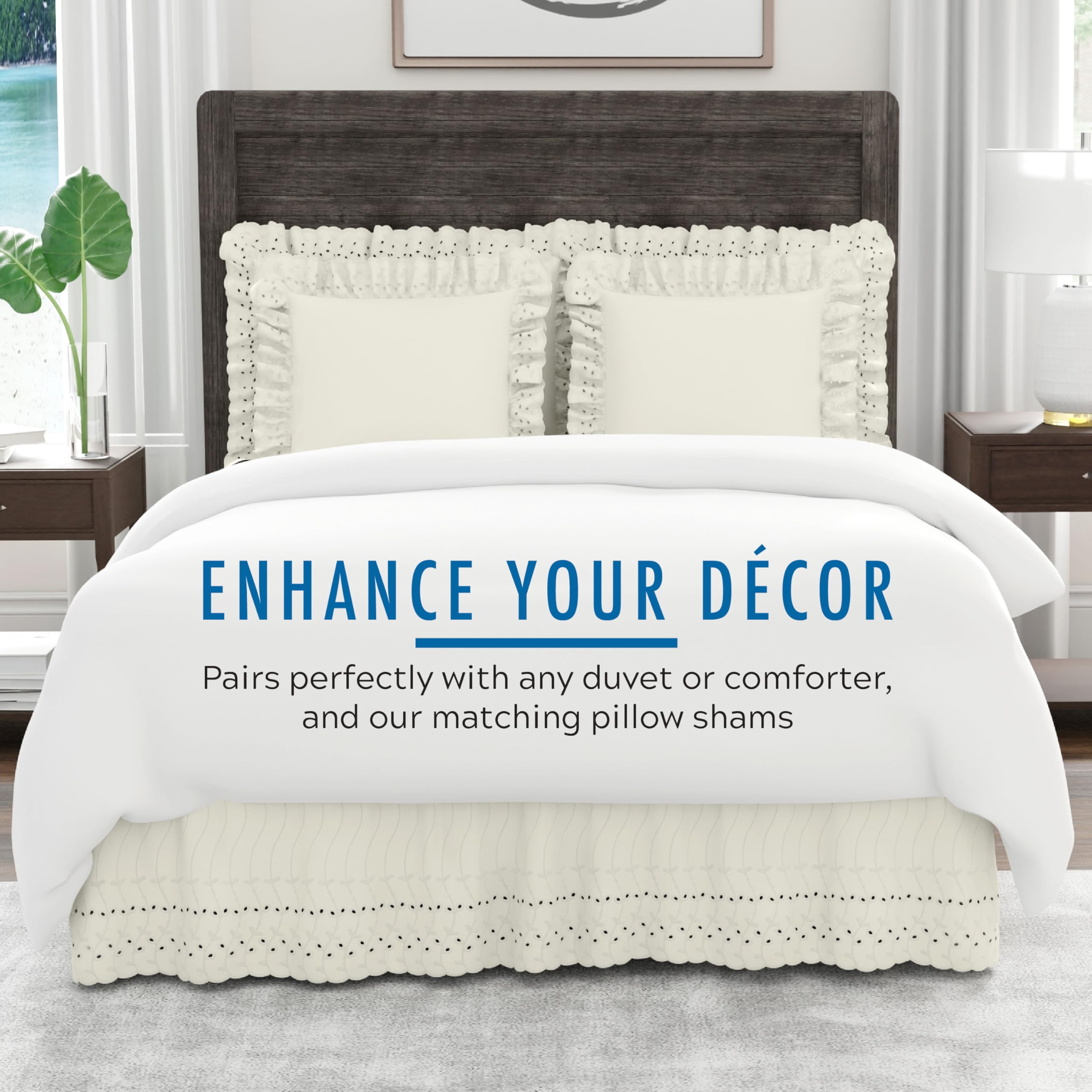 FRESH IDEAS coin scallopé brodé soulignant sophistication décorative