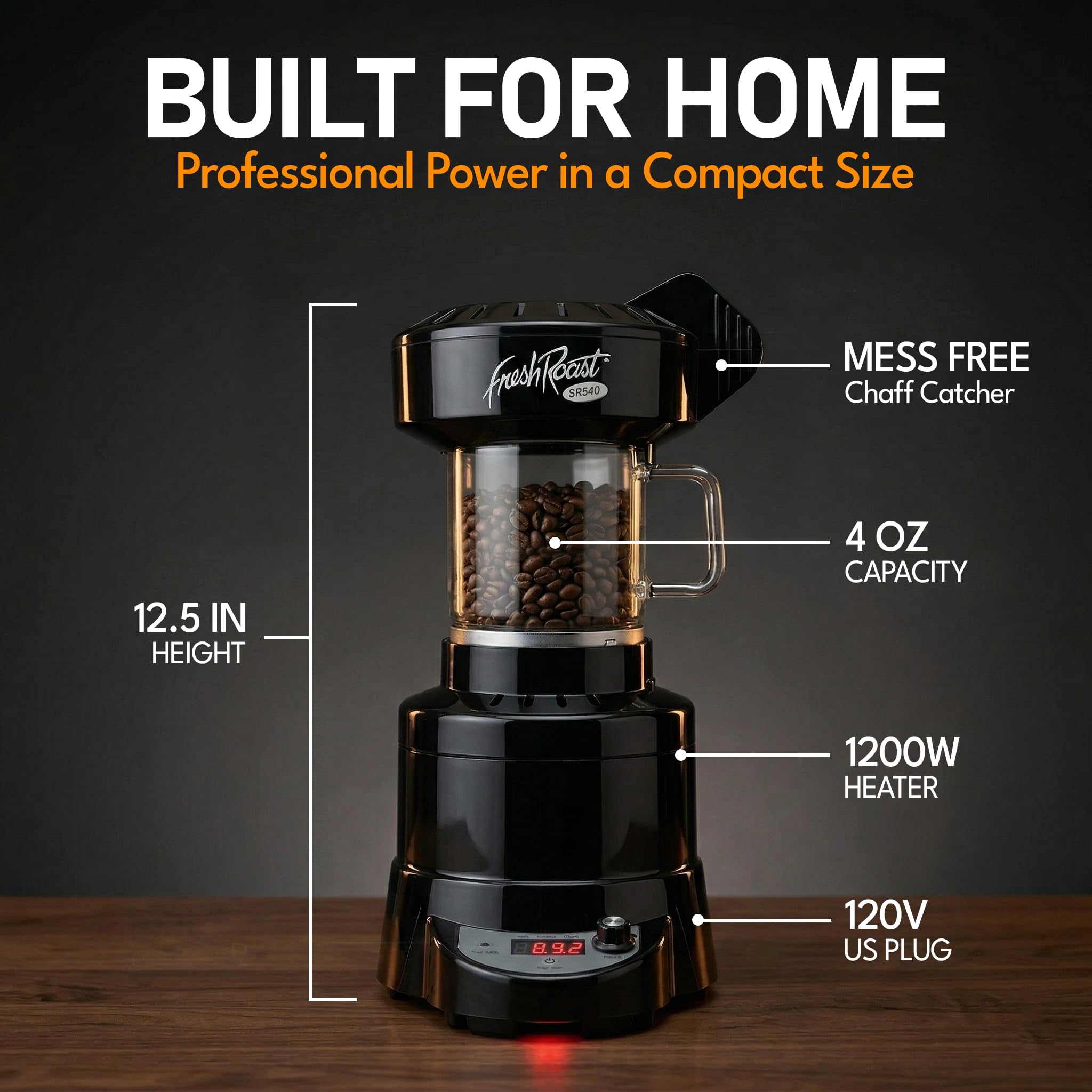 Fresh Roast SR540 en usage dans cuisine démontrant rapidité et simplicité