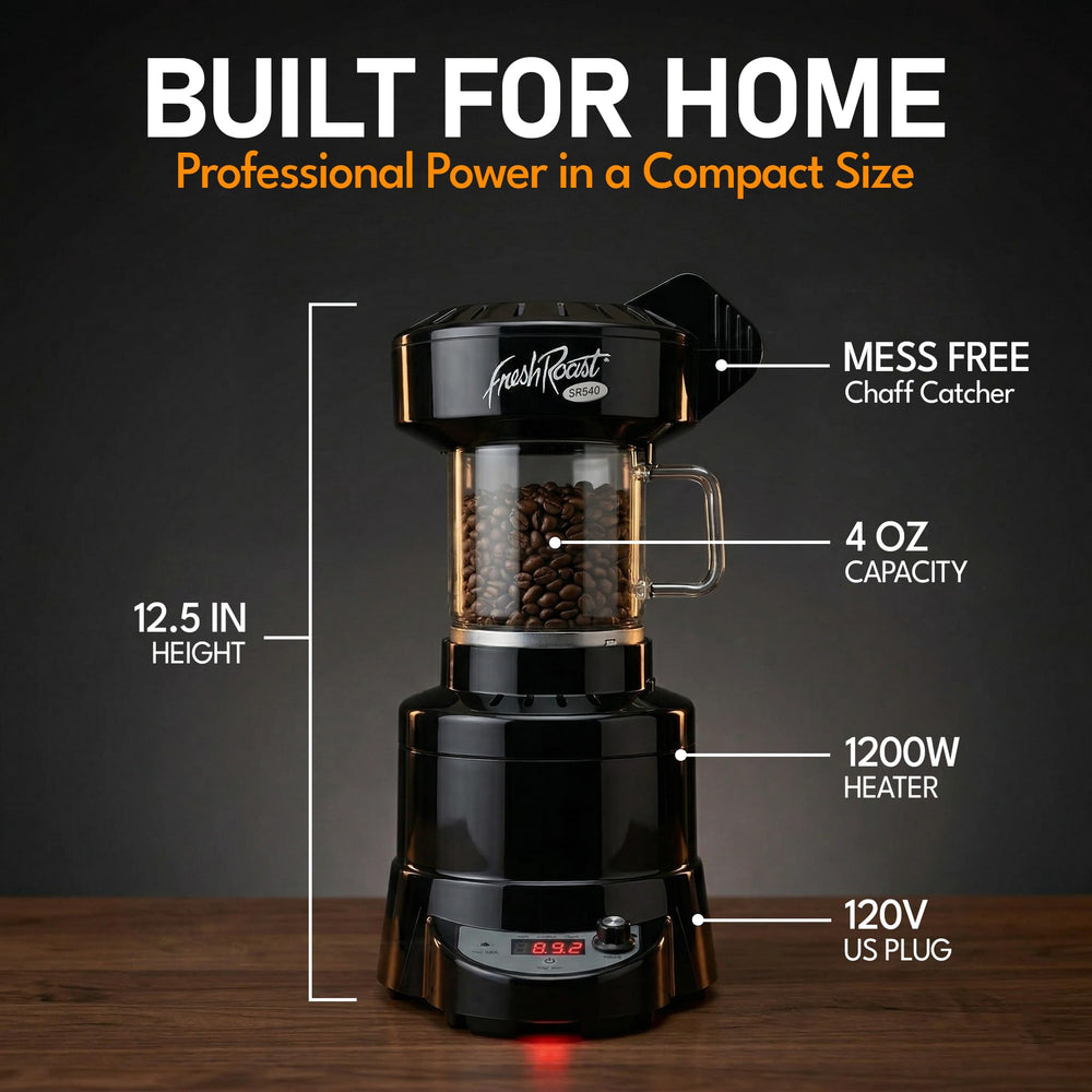 Fresh Roast SR540 en usage dans cuisine démontrant rapidité et simplicité