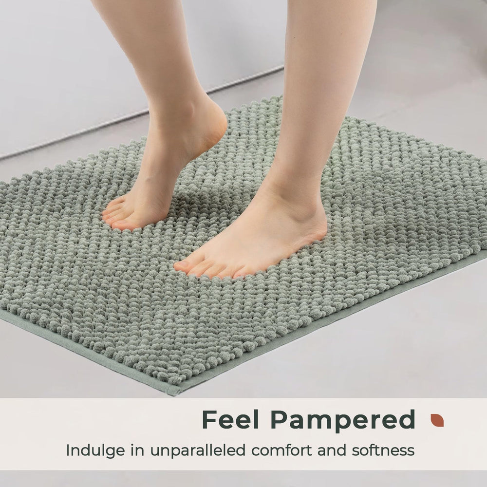 Zoom sur la texture chenille FRESHMINT montrant fibres épaisses et fines pour absorption élevée