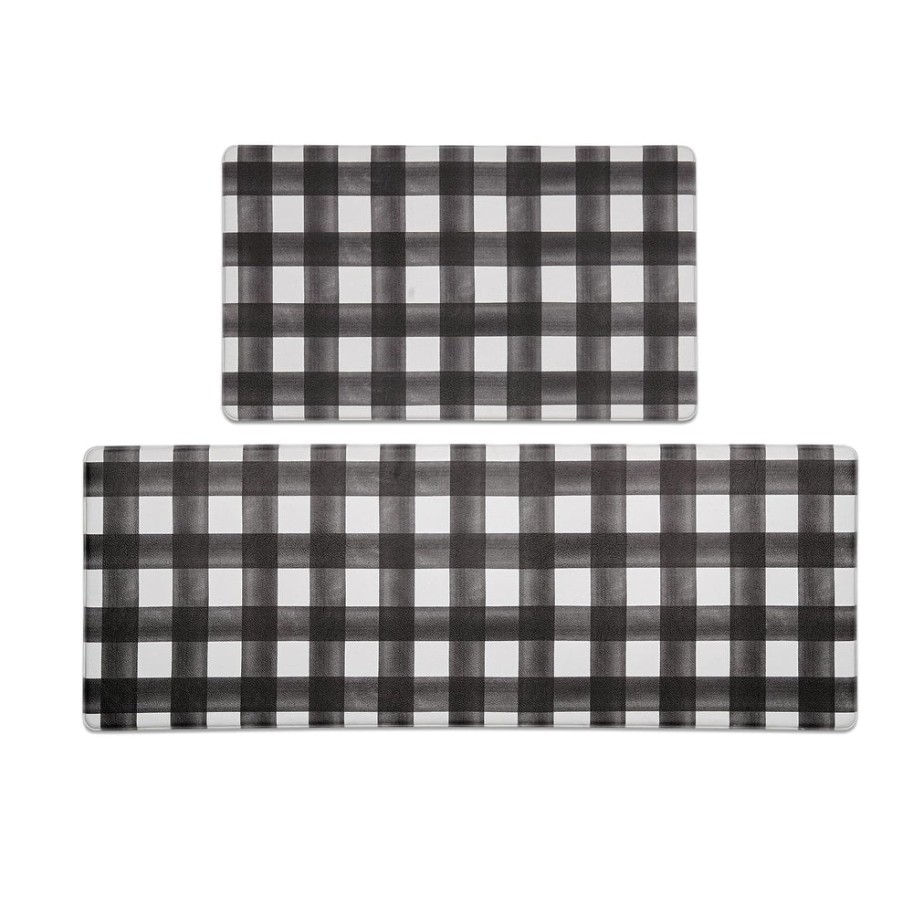 FRESHMINT tapis face avant motif plaid apportant style farmhouse et confort