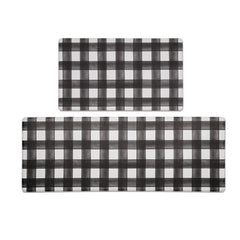 FRESHMINT tapis face avant motif plaid apportant style farmhouse et confort