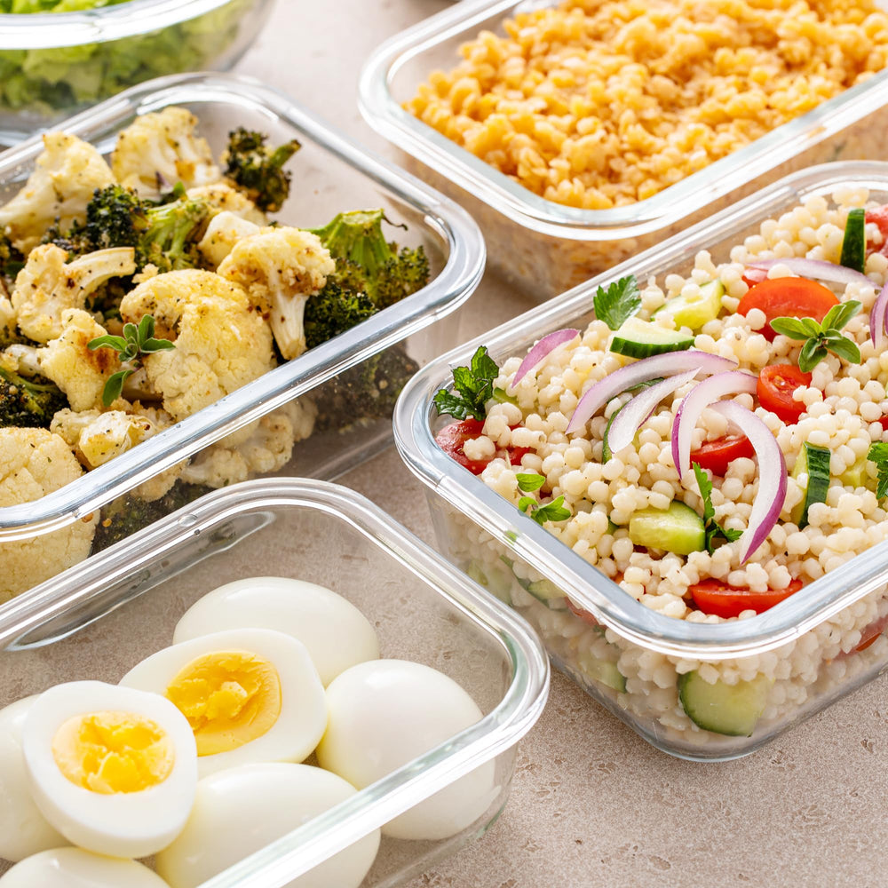 Freshware comparatif des tailles montrant portions variées pour repas et restes