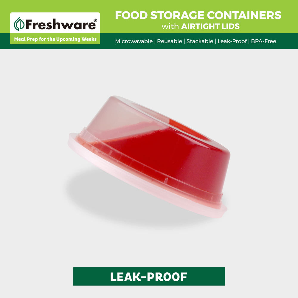 Freshware contenant de soupe illustrant conservation et réchauffage