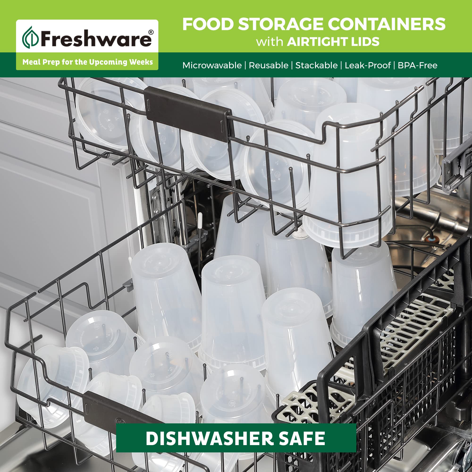 Freshware main tenant un lot prêt à transporter pour repas nomades