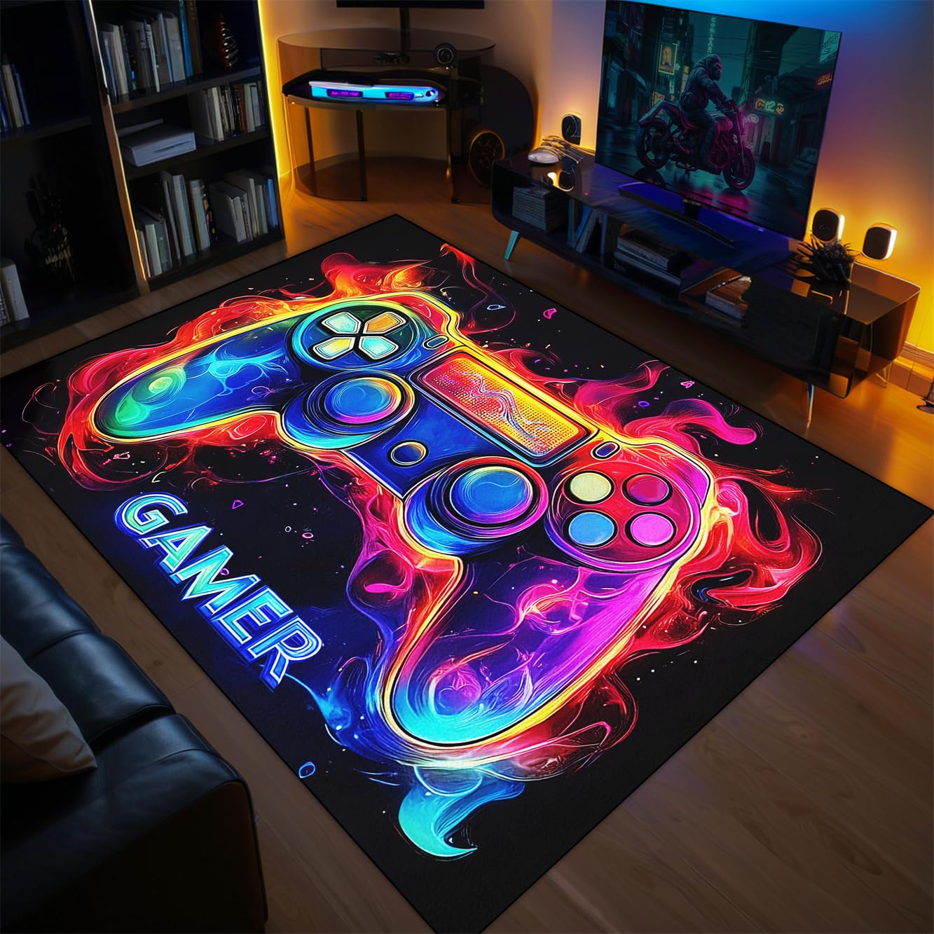 FSUVSJBGT tapis posé dans chambre d'enfants apporte ambiance gamer