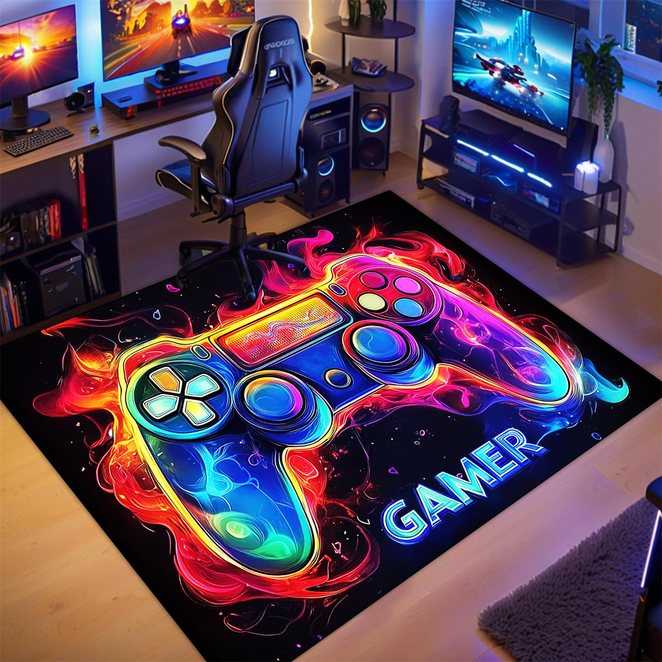 FSUVSJBGT tapis face avant montrant motif manette et attractivité décorative