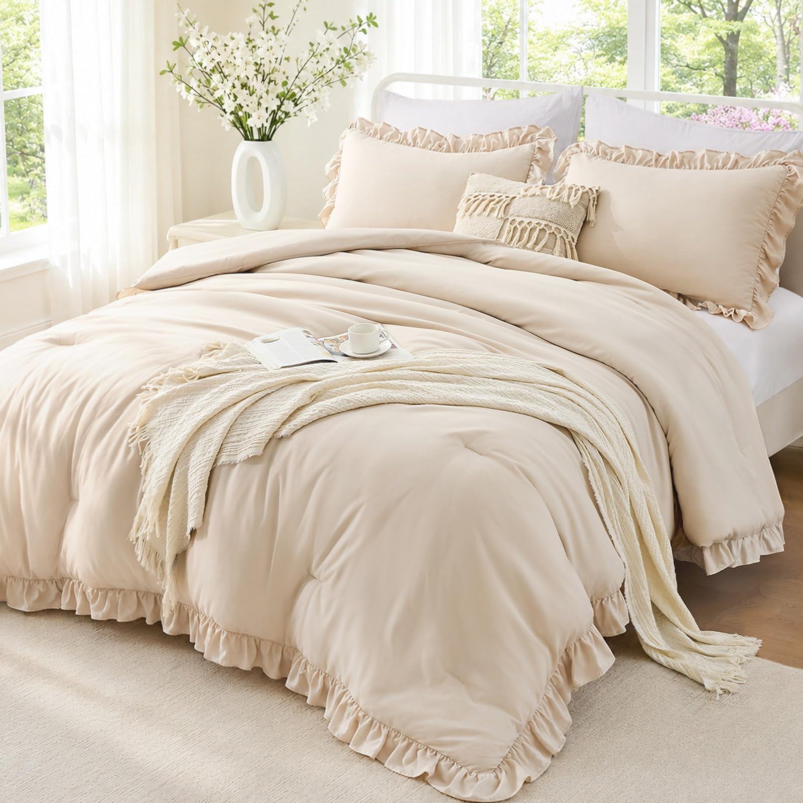 FUANNA vue face de la parure beige montrant finition et élégance