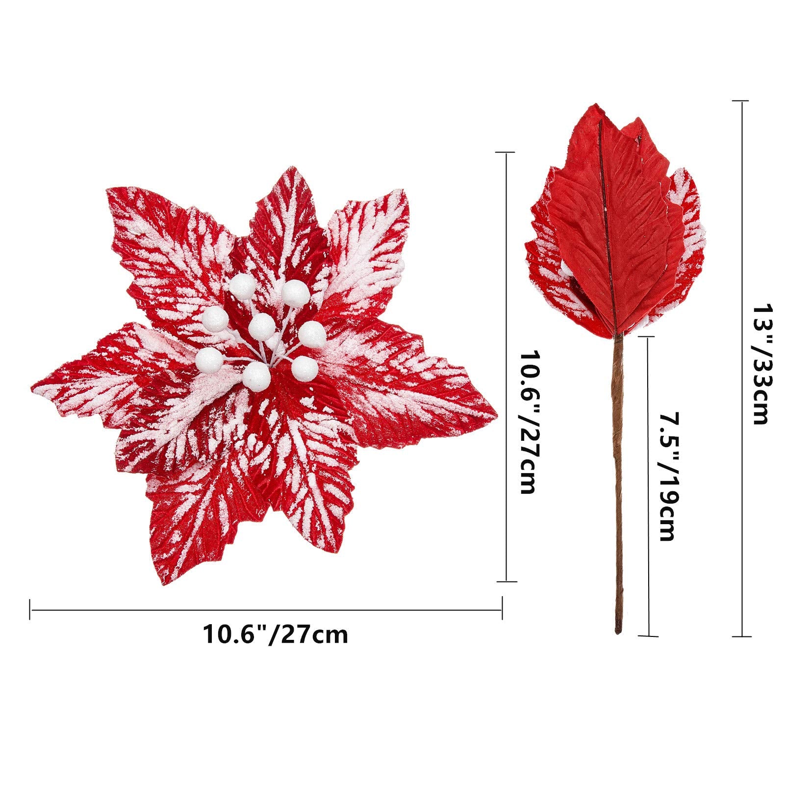 FuleHouzz poinsettia inséré dans sapin, ajout de couleur festive