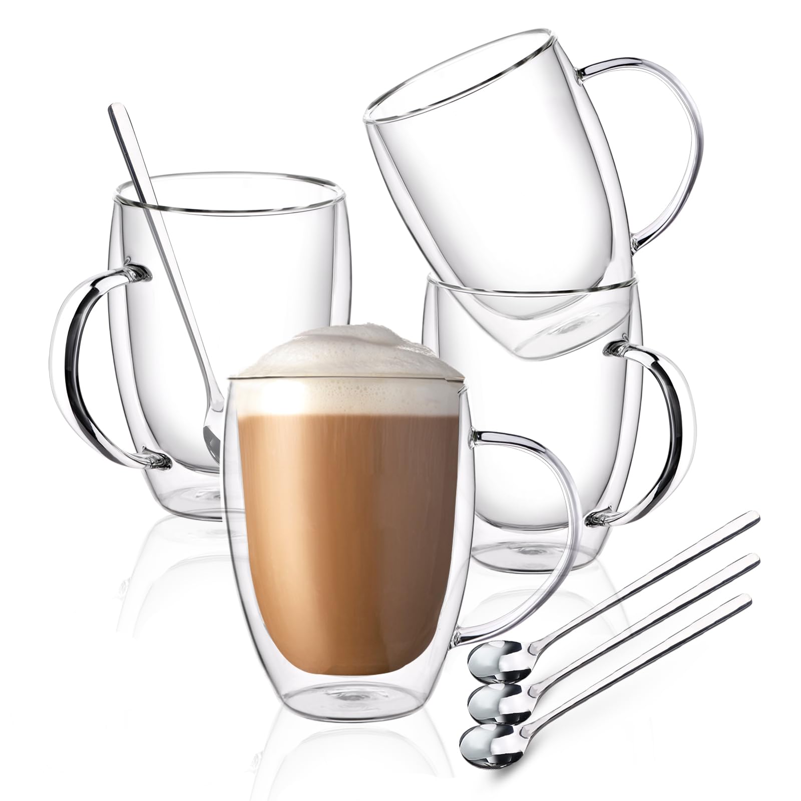 FULGNU face avant lot de quatre tasses montrant design transparent et élégance