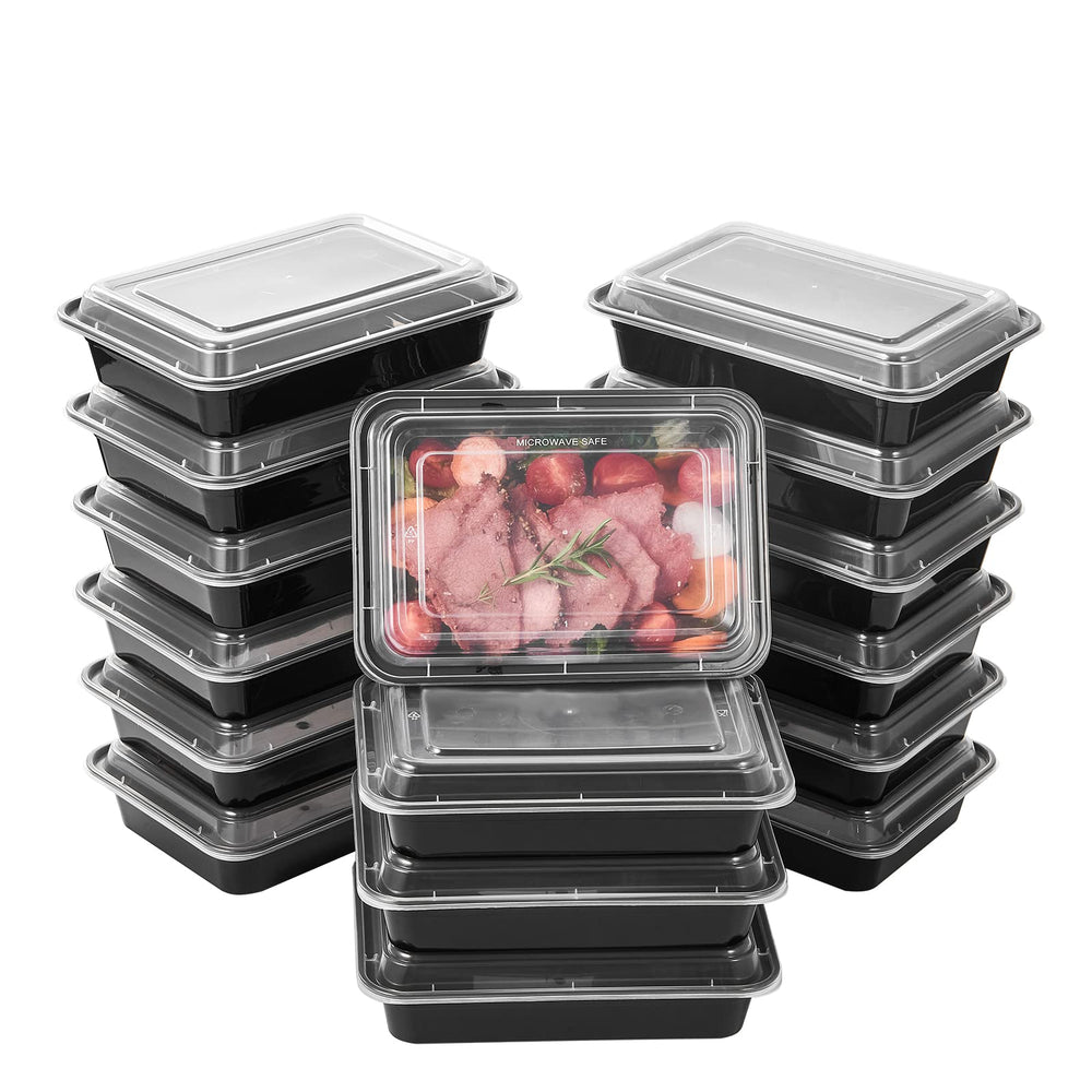 FULING boîte repas rectangulaire vue de face avec couvercle, gain d'espace
