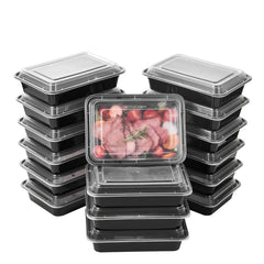 FULING boîte repas rectangulaire vue de face avec couvercle, gain d'espace