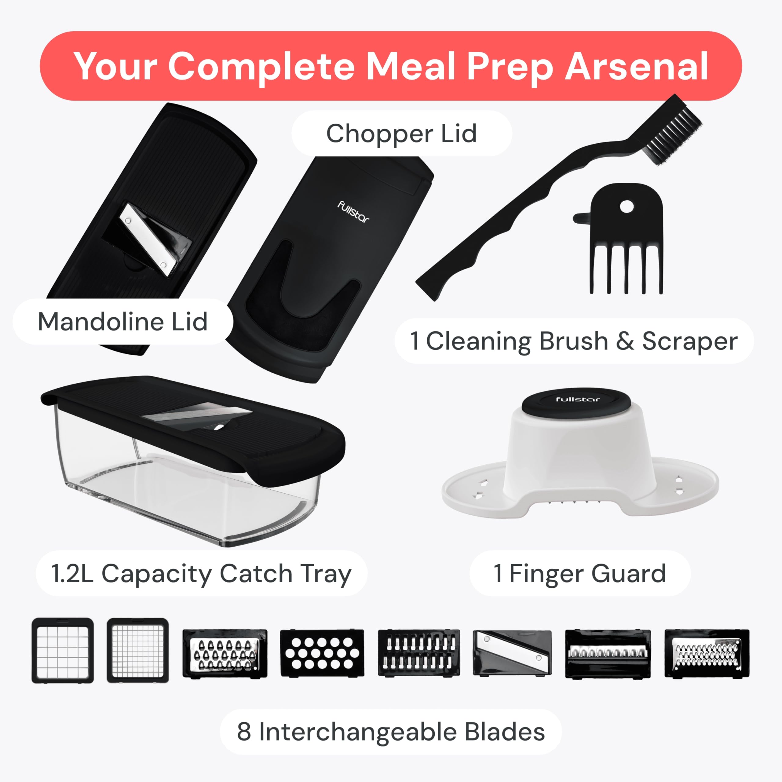 fullstar comparaison d'échelle montrant taille compacte dans cuisine