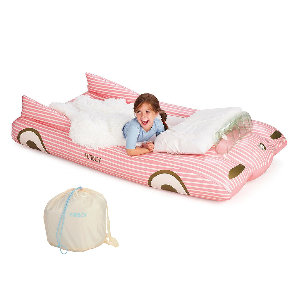 FUNBOY lit enfant rose face montrant confort et convivialité