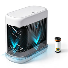 funest vue avant de la poubelle montrant design compact et gain d'espace