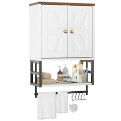 FUNHUKSON armoire murale face ouverte montrant étagères et rangement pratique