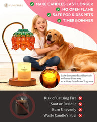 Funistree en action avec jar candle libérant parfum sans flamme