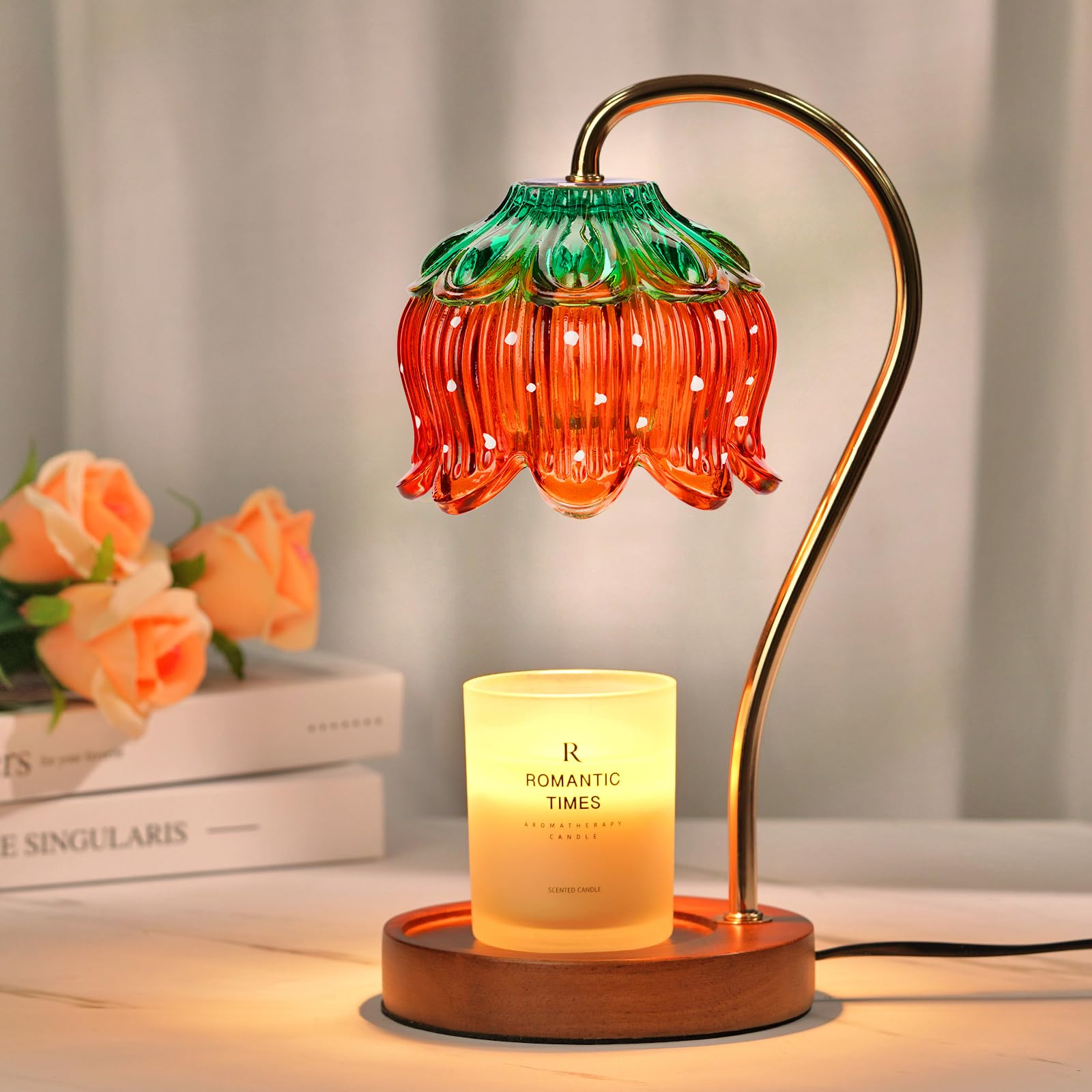 Funistree vue avant en verre motif fraise apportant une déco chaleureuse