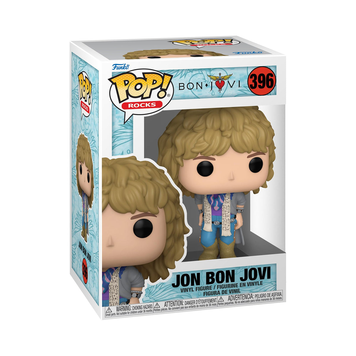 Funko Jon Bon Jovi vue frontale, rendu fidèle et présence scénique