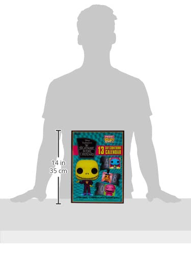 Funko calendrier installé dans une déco d'Halloween mettant en valeur l'effet fluorescent