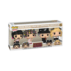 Funko montrant le coffret Queen 4-pack prêt à exposer pour collection organisée