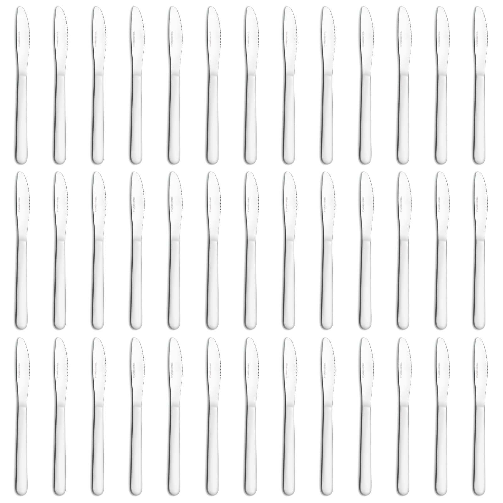 Funnydin couteau de table face ensemble montrant uniformité et élégance