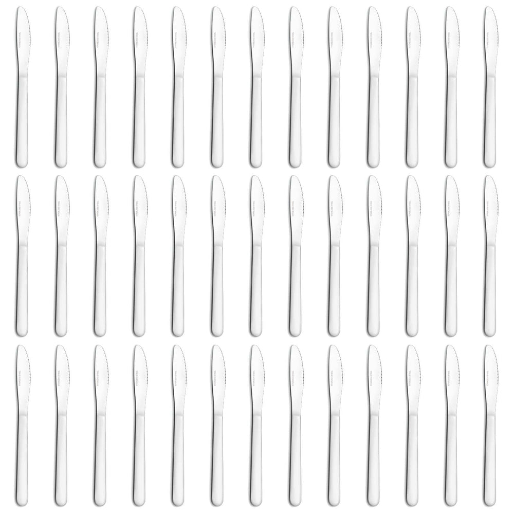 Funnydin couteau de table face ensemble montrant uniformité et élégance