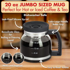 Funwares Cupa Joe vue de profil avec anse robuste pour une prise en main sûre