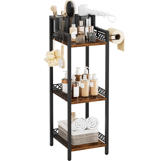 FURFUN vue de face de l'étagère 3 niveaux montrant rangement compact et gain de place