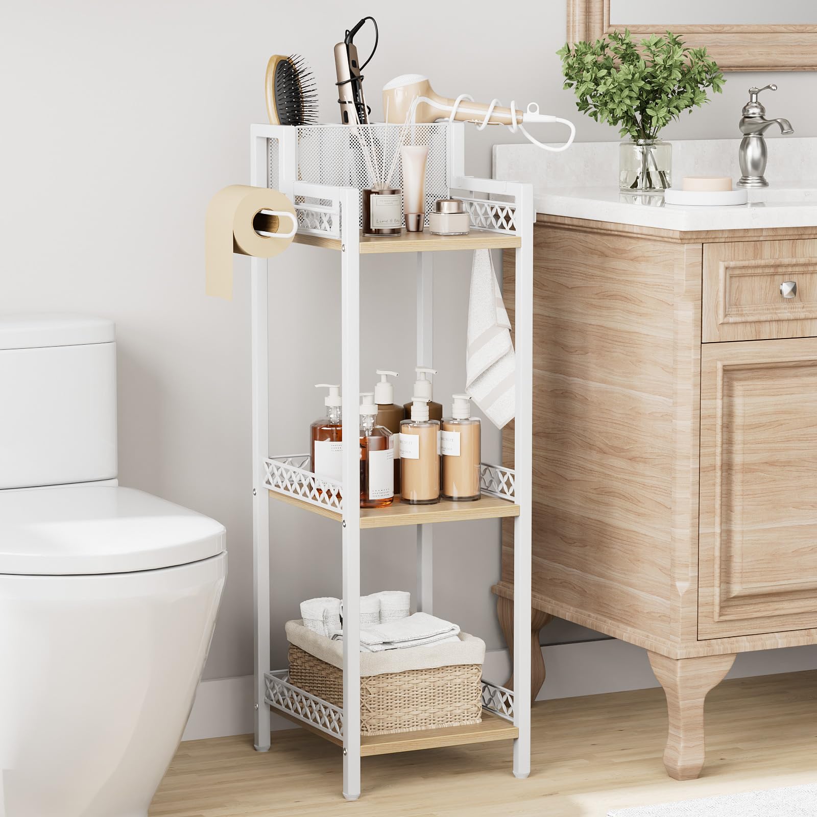 FURFUN étagère installée dans une petite salle de bain optimisant l'espace